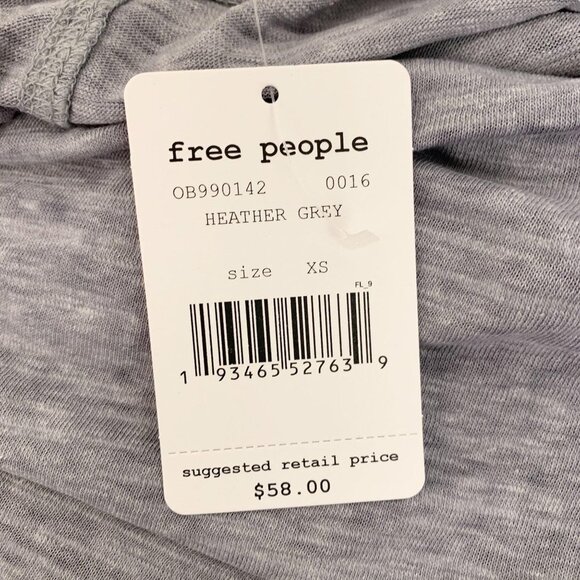 NWT Free People Astrid Textured Grey T-Shirt XS - Picture 7 of 8
